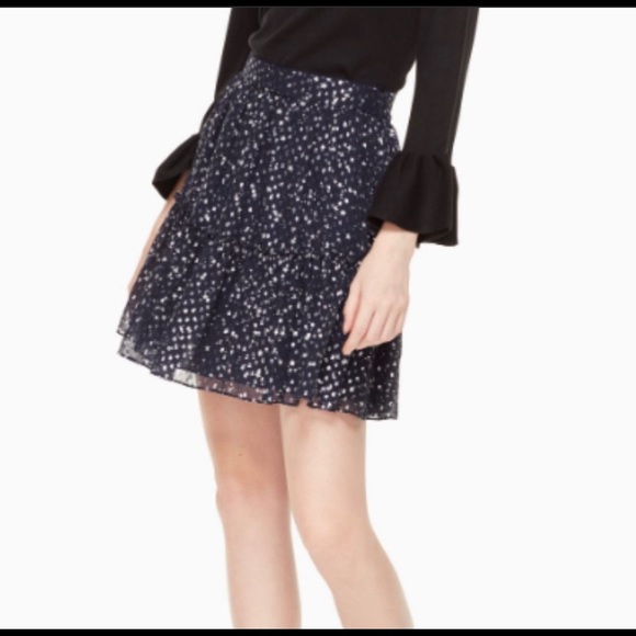 NEW KATE SPADE Night Sky Lurex Star Bright Dot Mini Skirt - Picture 1 of 8